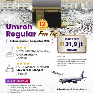 UMROH REGULAR FREE TAIF 12 HARI