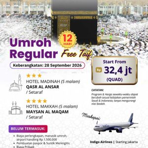 UMROH REGULAR FREE TAIF 12 HARI SEPTERMBER