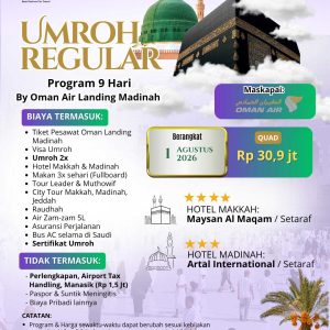 UMROH REGULAR 9 HARI AGUSTUS